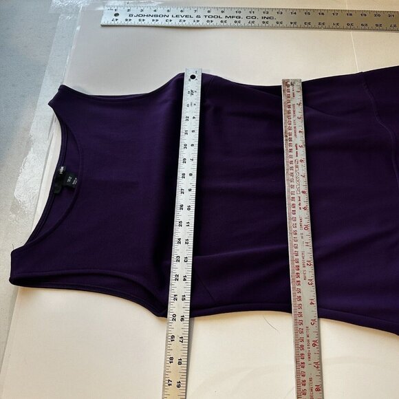 H&M Purple Go Go Mini Womens Dress Sleeveless Size Large 12 Made in Italy - Picture 2 of 9